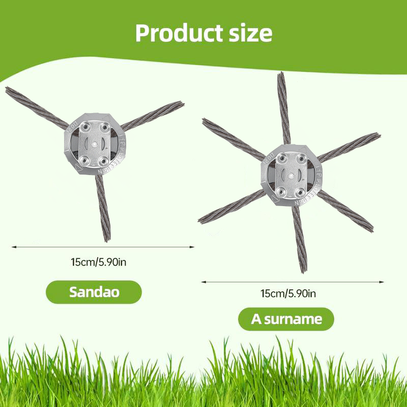 🔥Last Day 49% OFF👨‍🌾6-Inch Steel Wire Brush Cutter Head – Heavy-Duty Rotary Weed Trimmer Attachment for Cordless Electric String Trimmers (5mm Bore) | Ideal for Moss, Rust, and Weed Removal