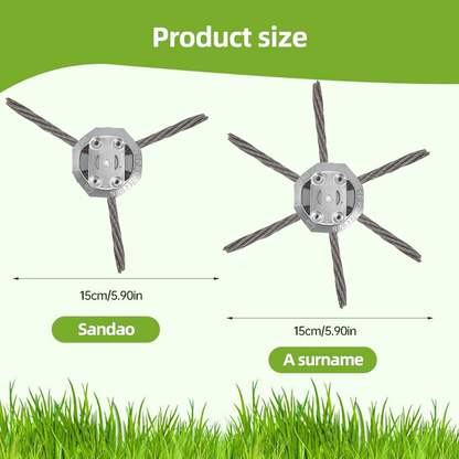 🔥Last Day 49% OFF👨‍🌾6-Inch Steel Wire Brush Cutter Head – Heavy-Duty Rotary Weed Trimmer Attachment for Cordless Electric String Trimmers (5mm Bore) | Ideal for Moss, Rust, and Weed Removal