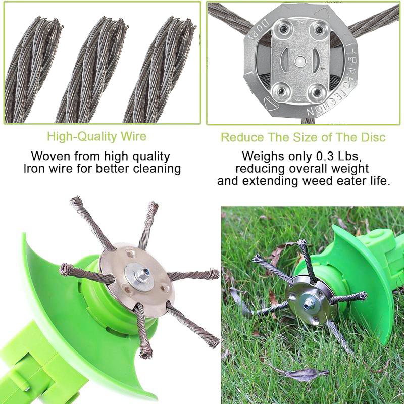 🔥Last Day 49% OFF👨‍🌾6-Inch Steel Wire Brush Cutter Head – Heavy-Duty Rotary Weed Trimmer Attachment for Cordless Electric String Trimmers (5mm Bore) | Ideal for Moss, Rust, and Weed Removal