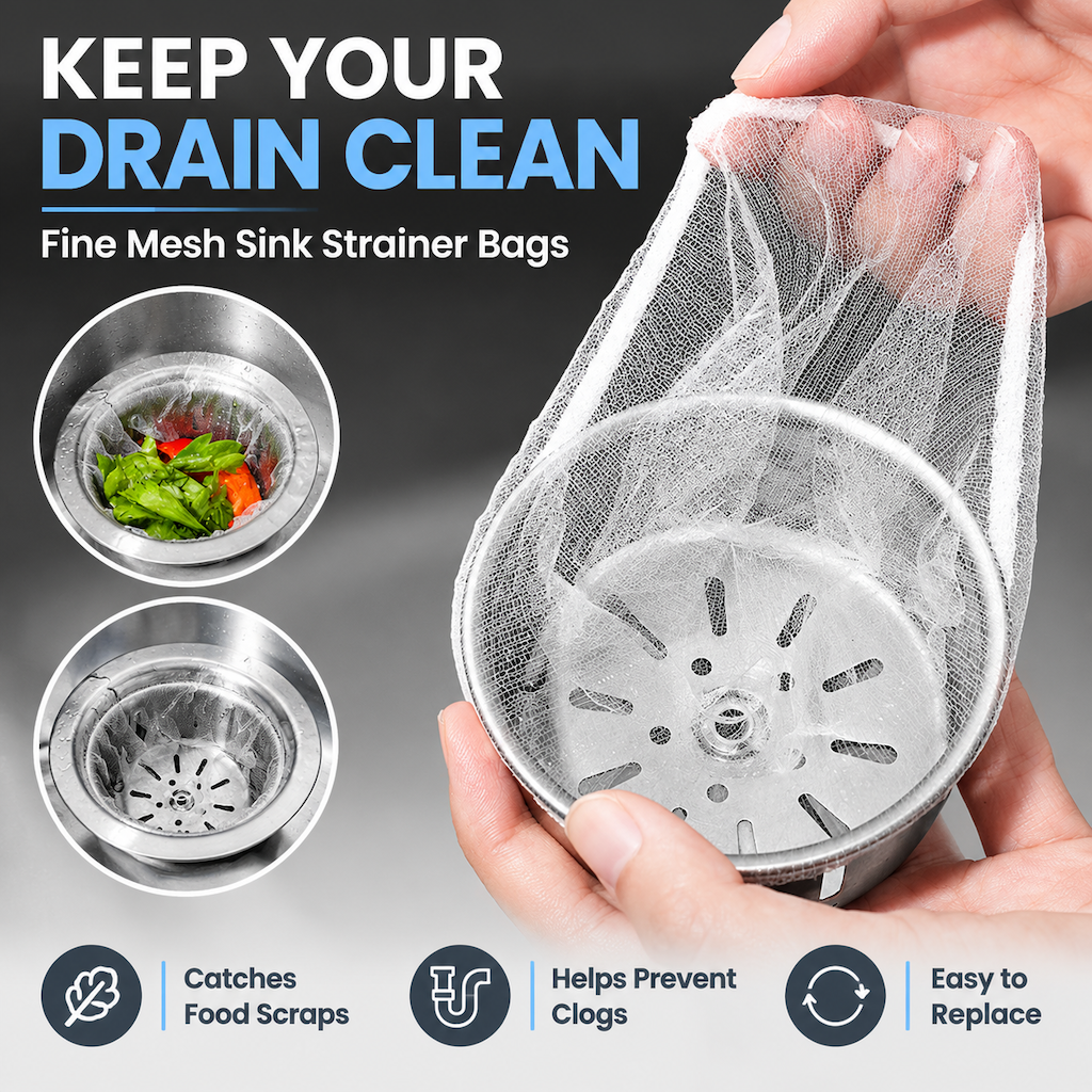 Sink Strainer Bags – 100 Pack