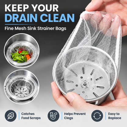 Sink Strainer Bags – 100 Pack