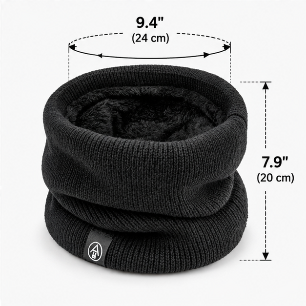 ❄️ Winter Fleece-Lined Neck Warmer – Soft Knit Thermal Neck Gaiter for Skiing, Snowboarding & Cold Weather