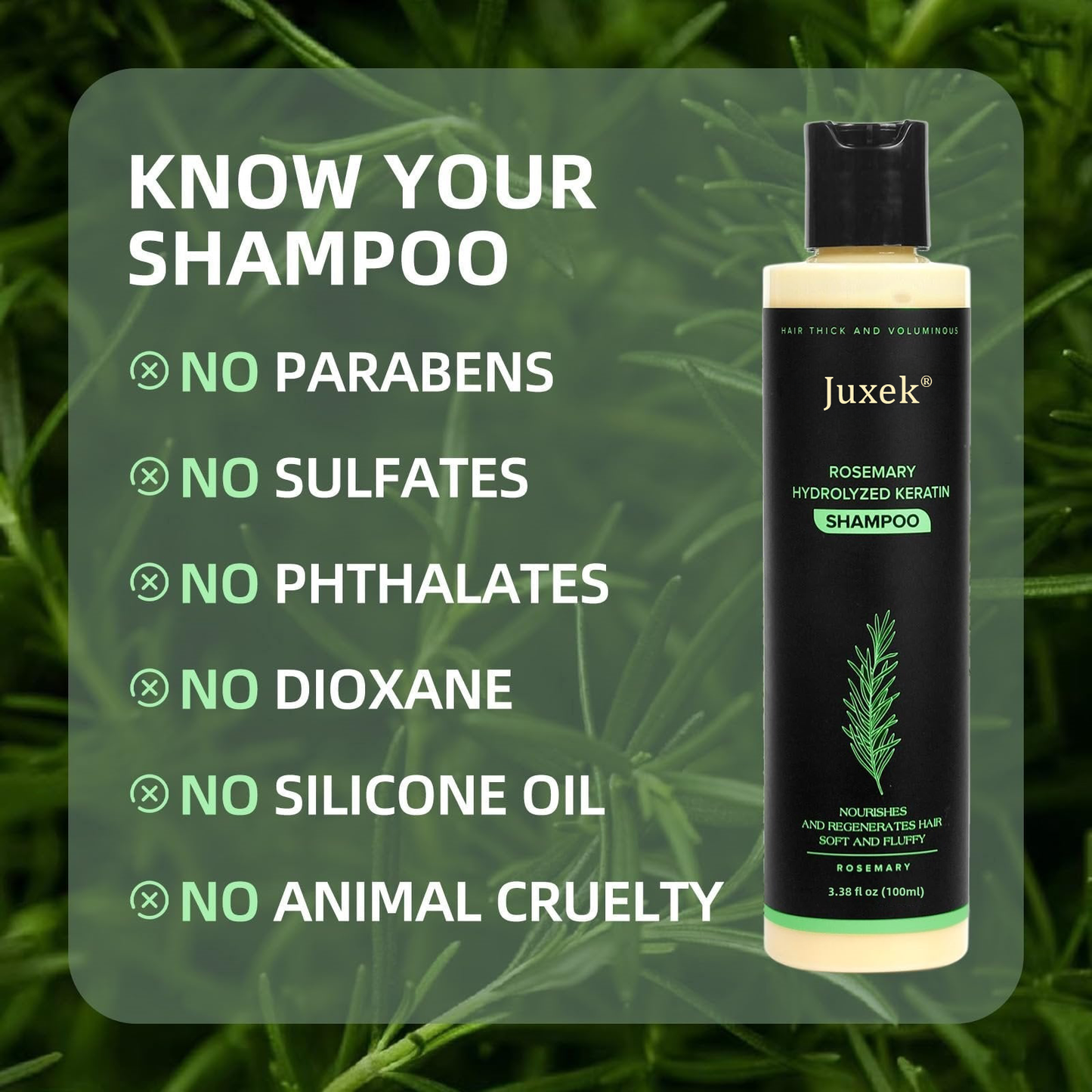 🔥LAST DAY 50% OFF - 🎅Juxek® Organic Rosemary Hair Growth Shampoo