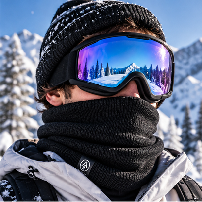 ❄️ Winter Fleece-Lined Neck Warmer – Soft Knit Thermal Neck Gaiter for Skiing, Snowboarding & Cold Weather