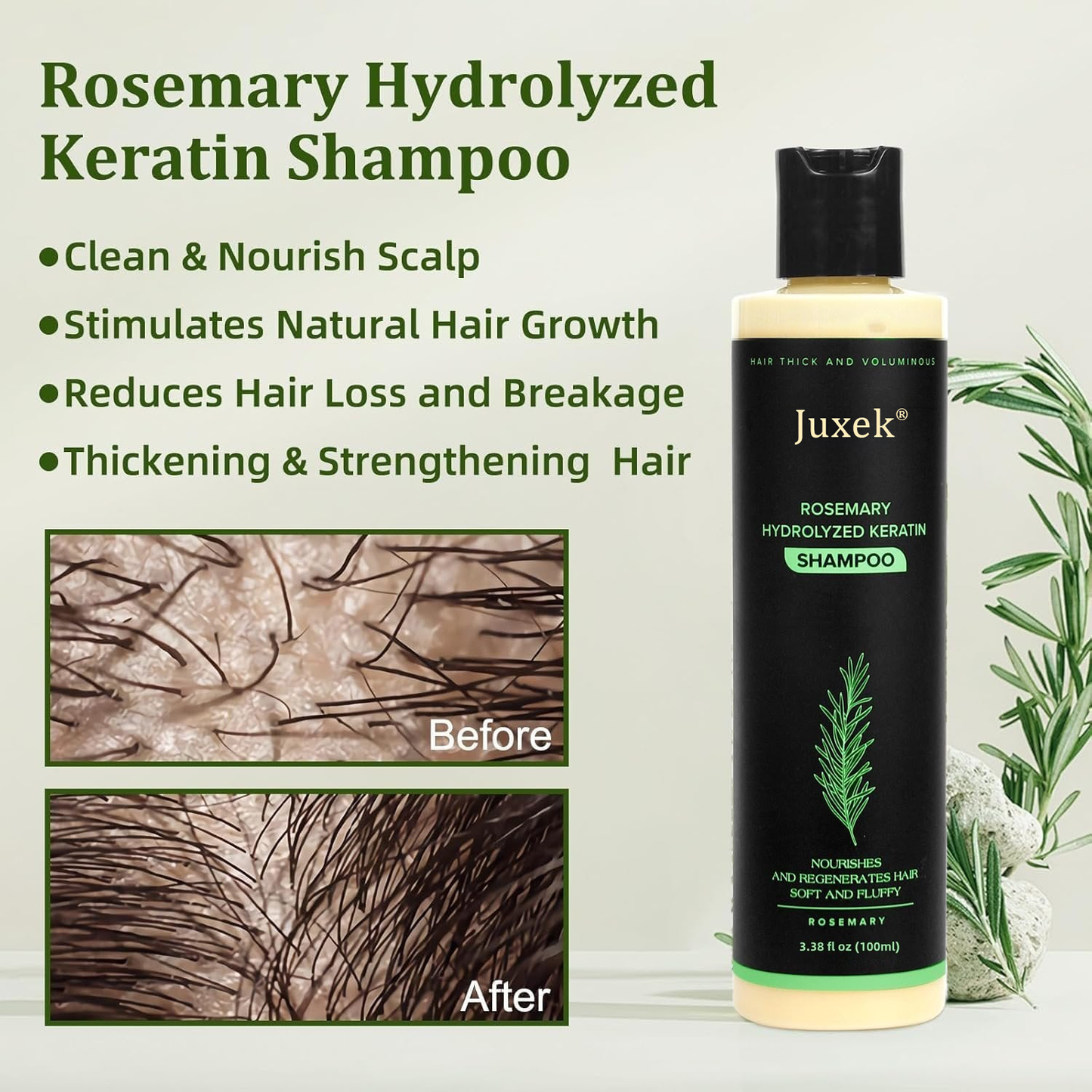 🔥LAST DAY 50% OFF - 🎅Juxek® Organic Rosemary Hair Growth Shampoo