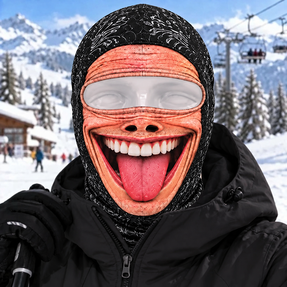 ⛷️ Funny Ski Mask – Born for the Slopes Winter Face Cover