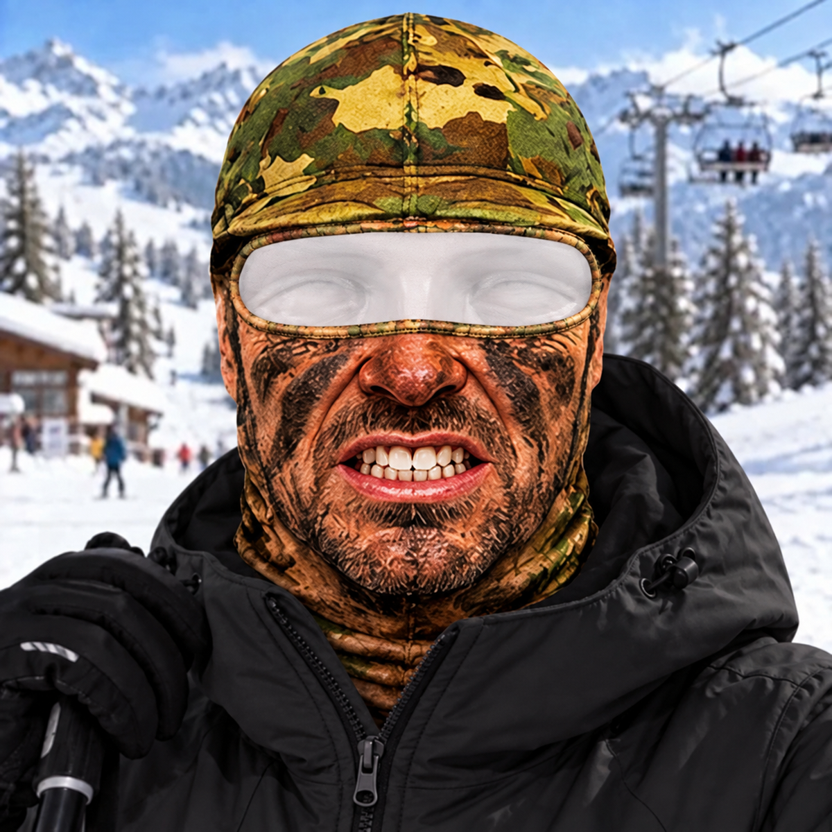 ⛷️ Funny Ski Mask – Born for the Slopes Winter Face Cover