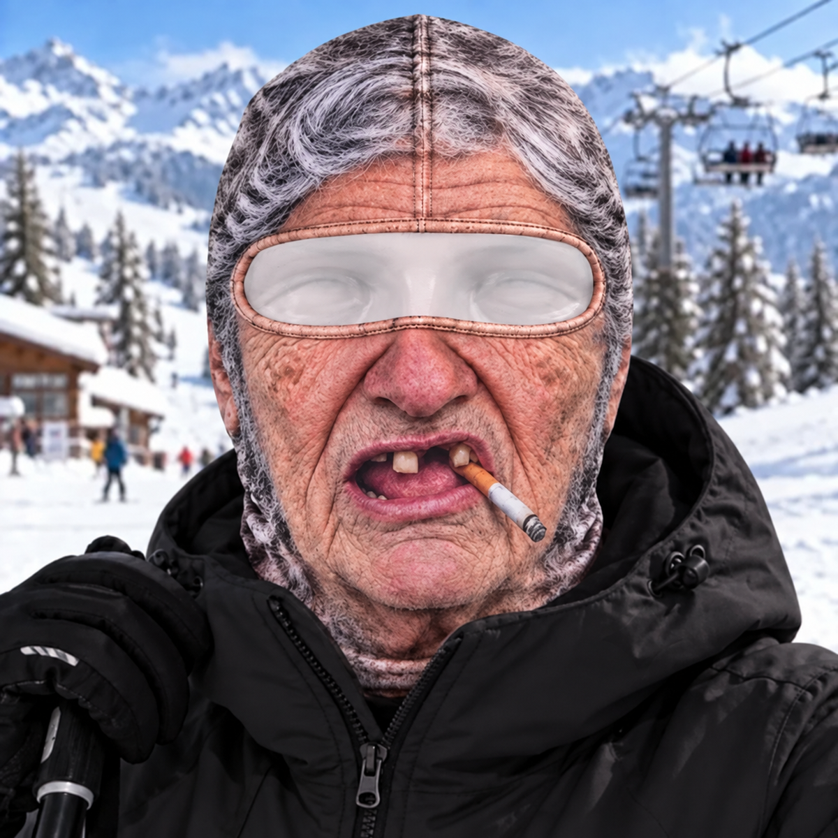 ⛷️ Funny Ski Mask – Born for the Slopes Winter Face Cover