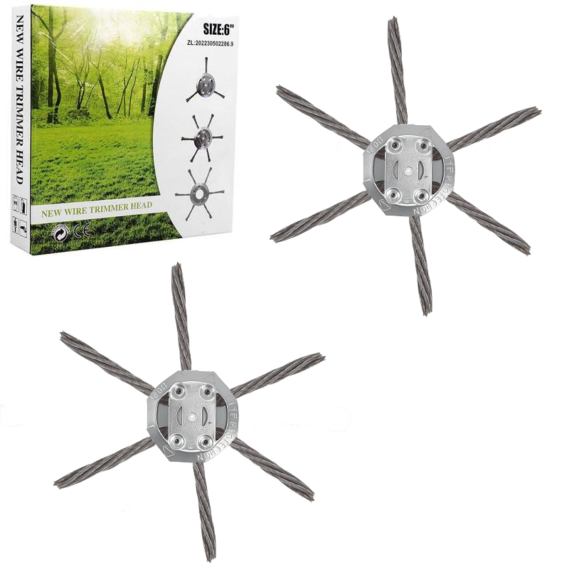 🔥Last Day 49% OFF👨‍🌾6-Inch Steel Wire Brush Cutter Head – Heavy-Duty Rotary Weed Trimmer Attachment for Cordless Electric String Trimmers (5mm Bore) | Ideal for Moss, Rust, and Weed Removal