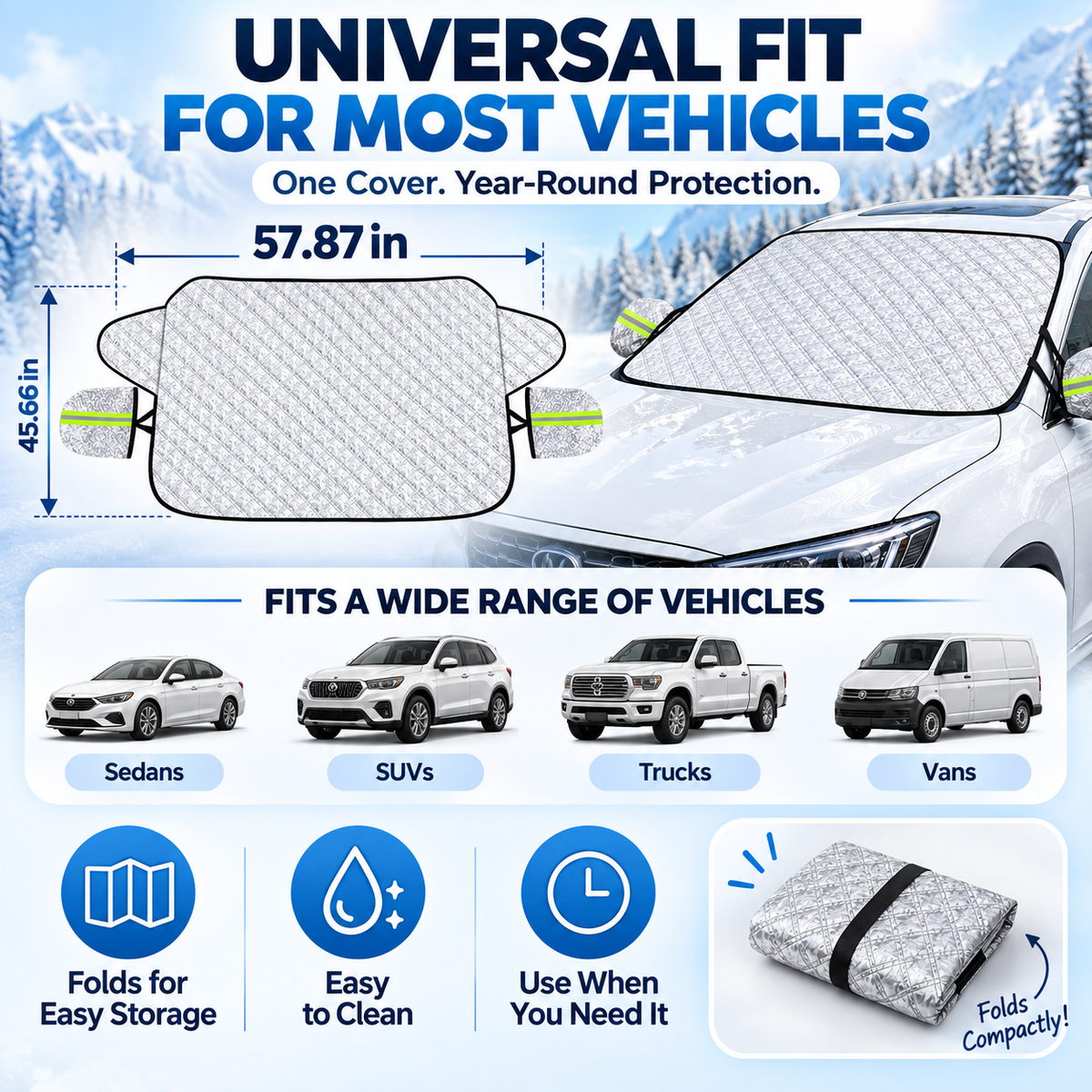❄️ Magnetic Windshield Snow Cover-1