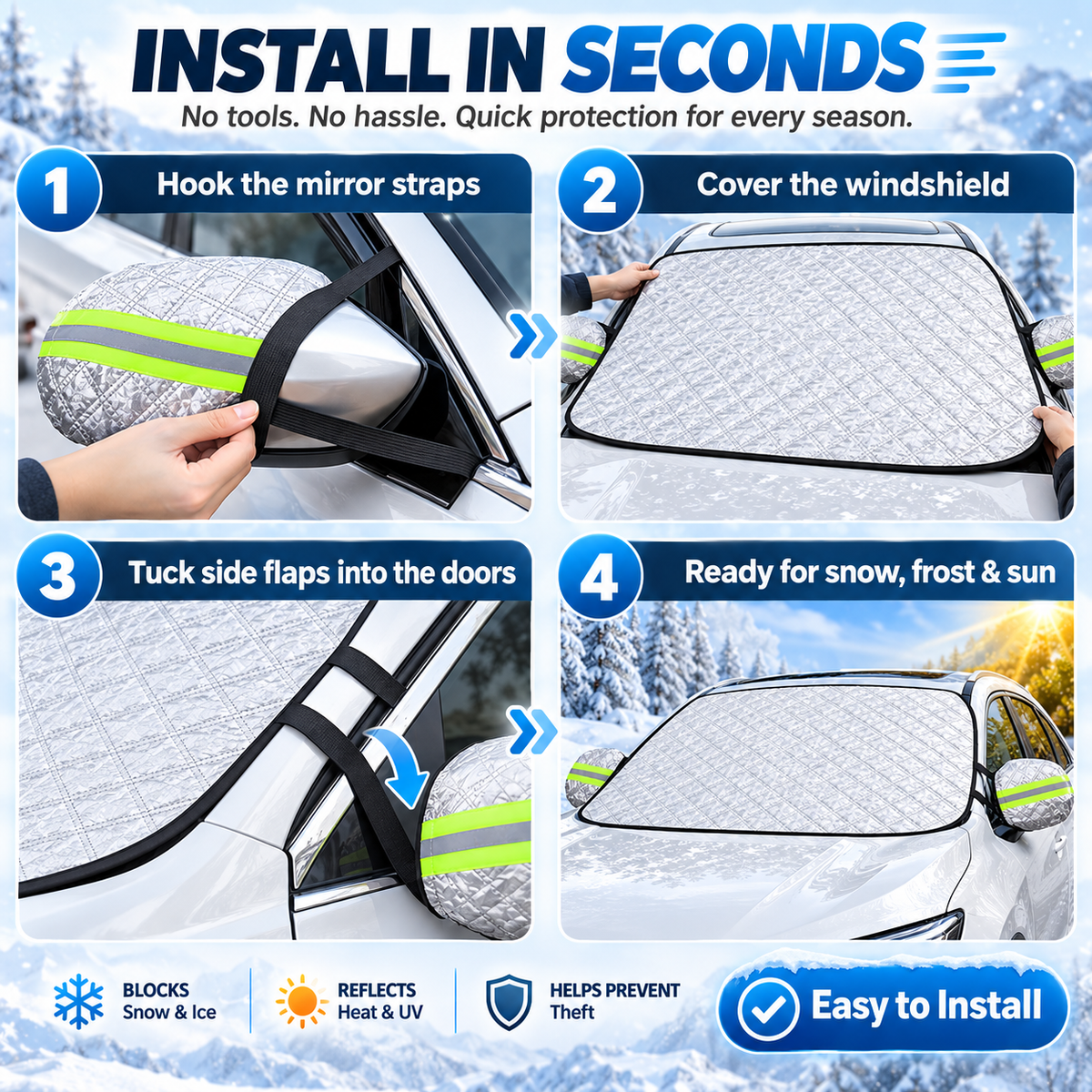 ❄️ Magnetic Windshield Snow Cover-1
